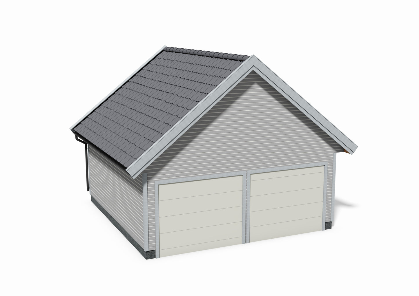 Tegning Dobbel Garasje Bredde 6000 med takvinkel 38 og 2 porter - Byggenkelt