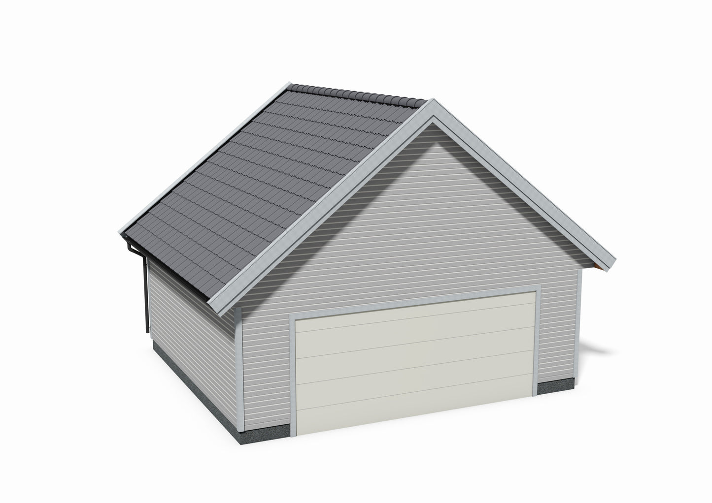 Tegning Dobbel Garasje Bredde 6800 med takvinkel 38 og 1 port - Byggenkelt