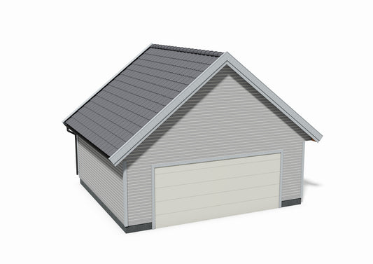 Tegning Dobbel Garasje Bredde 6800 med takvinkel 38 og 1 port - Byggenkelt