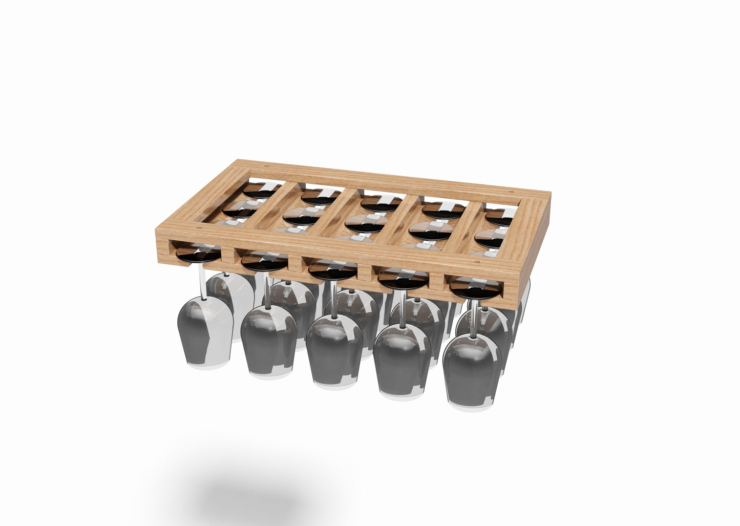 Tegning Vinglassholder takmontert 525 x 305 x 55 - Byggenkelt