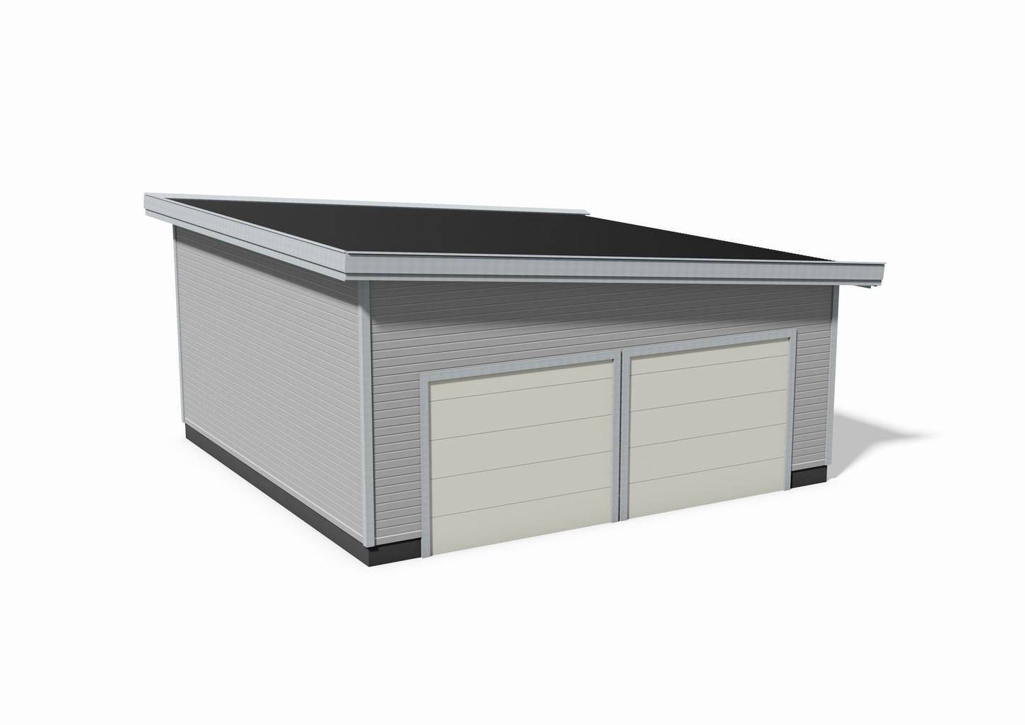 Tegning Dobbel Garasje Bredde 6800 med takvinkel 5 og 2 porter - Byggenkelt