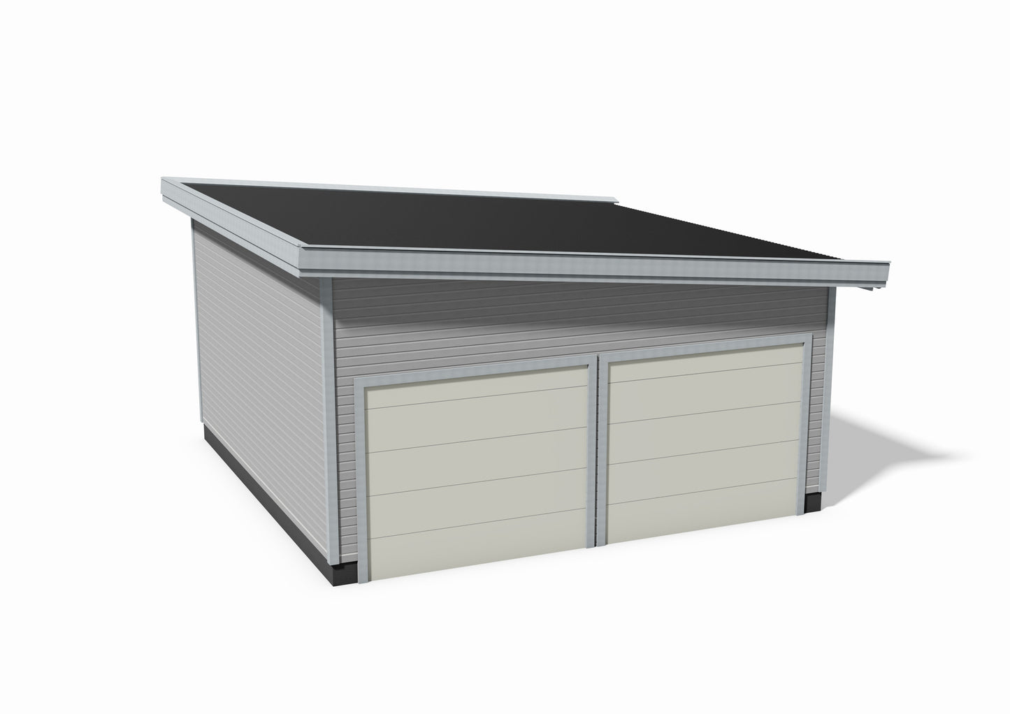 Tegning Dobbel Garasje Bredde 6000 med takvinkel 5 og 2 porter - Byggenkelt