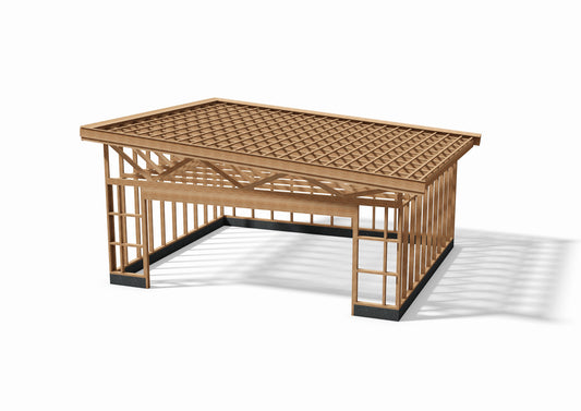 Tegning Dobbel Garasje Bredde 6800 med takvinkel 5 og 1 port - Byggenkelt