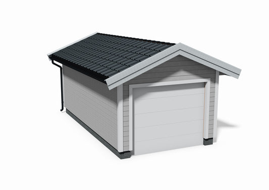 Tegning Enkel Garasje Bredde 3200 med takvinkel 22 - Byggenkelt