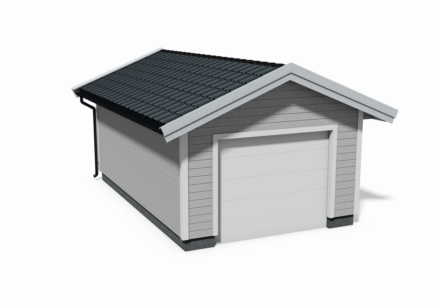 Tegning Enkel Garasje Bredde 3800 med takvinkel 22 - Byggenkelt