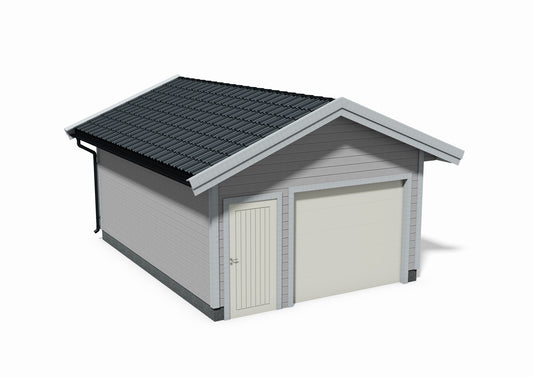 Tegning Halvannen Garasje 6000 x 4400 med takvinkel 22 - Byggenkelt