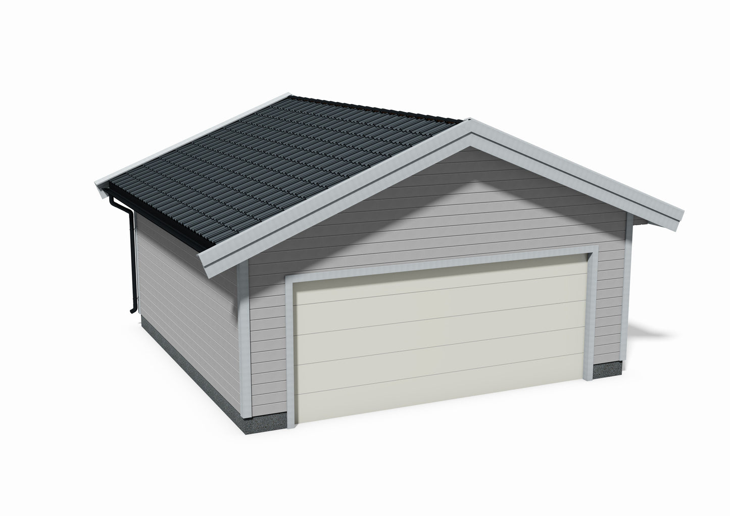 Tegning Dobbel Garasje Bredde 6200 med takvinkel 22 og 1 port - Byggenkelt