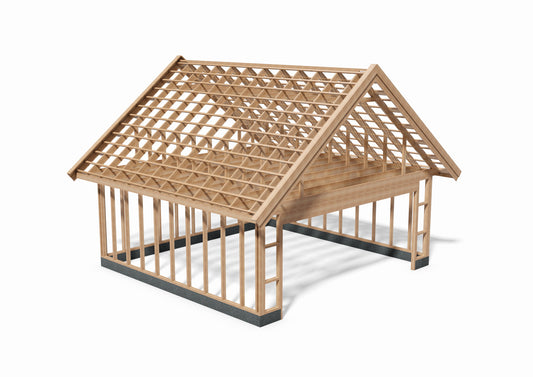 Tegning Dobbel Garasje 6200 x 6000 med takvinkel 38 - Byggenkelt