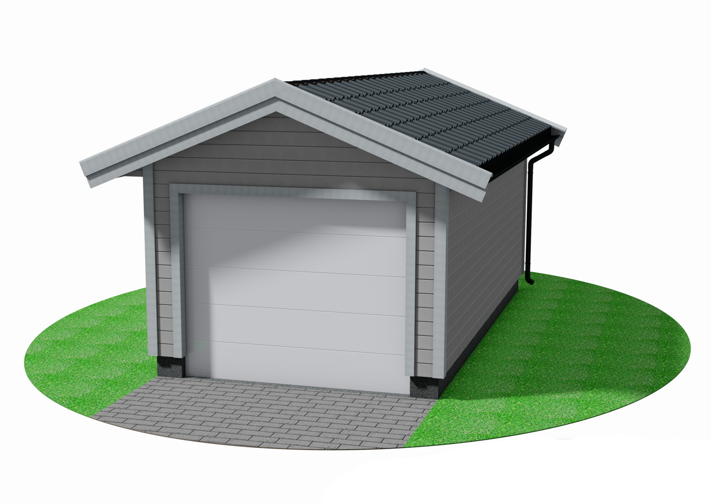 Tegning Enkel Garasje Bredde 3200 med takvinkel 22 - Byggenkelt