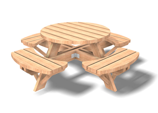 Tegning Rund Rastebenk 2022 x 2022 x 753 - 001 - Byggenkelt