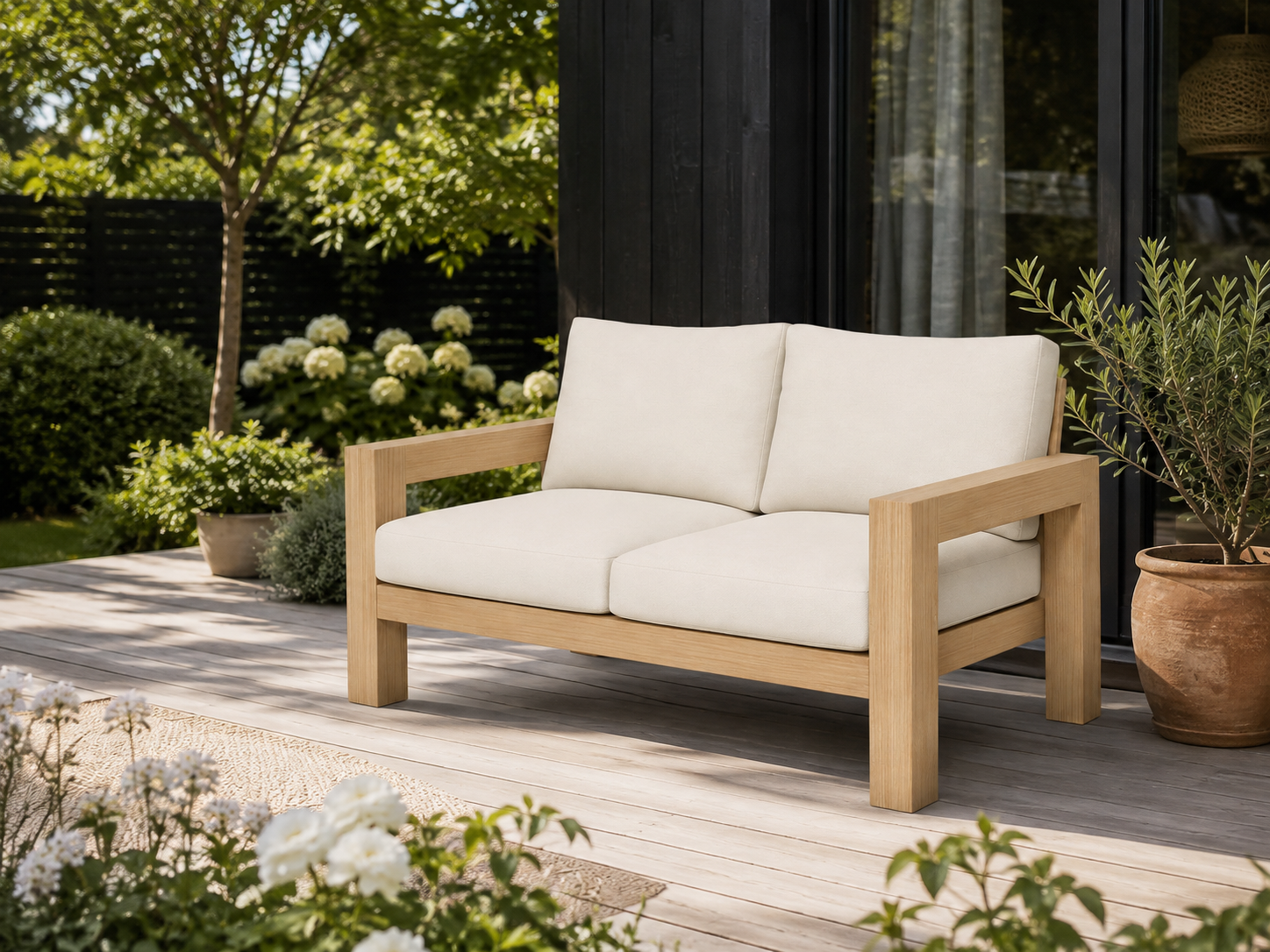 Tegning Hagesofa 2 seter 1419 x 791 x 875 - Byggenkelt