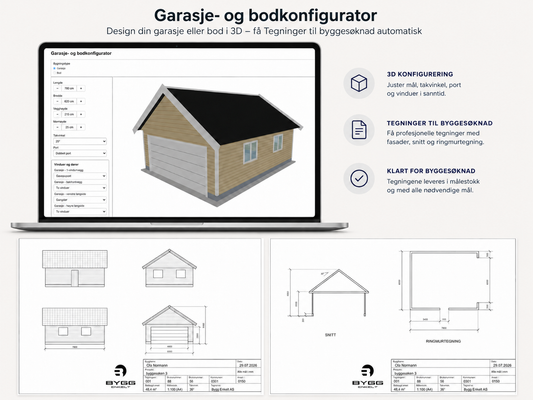 Tegninger til byggesøknad - garasje