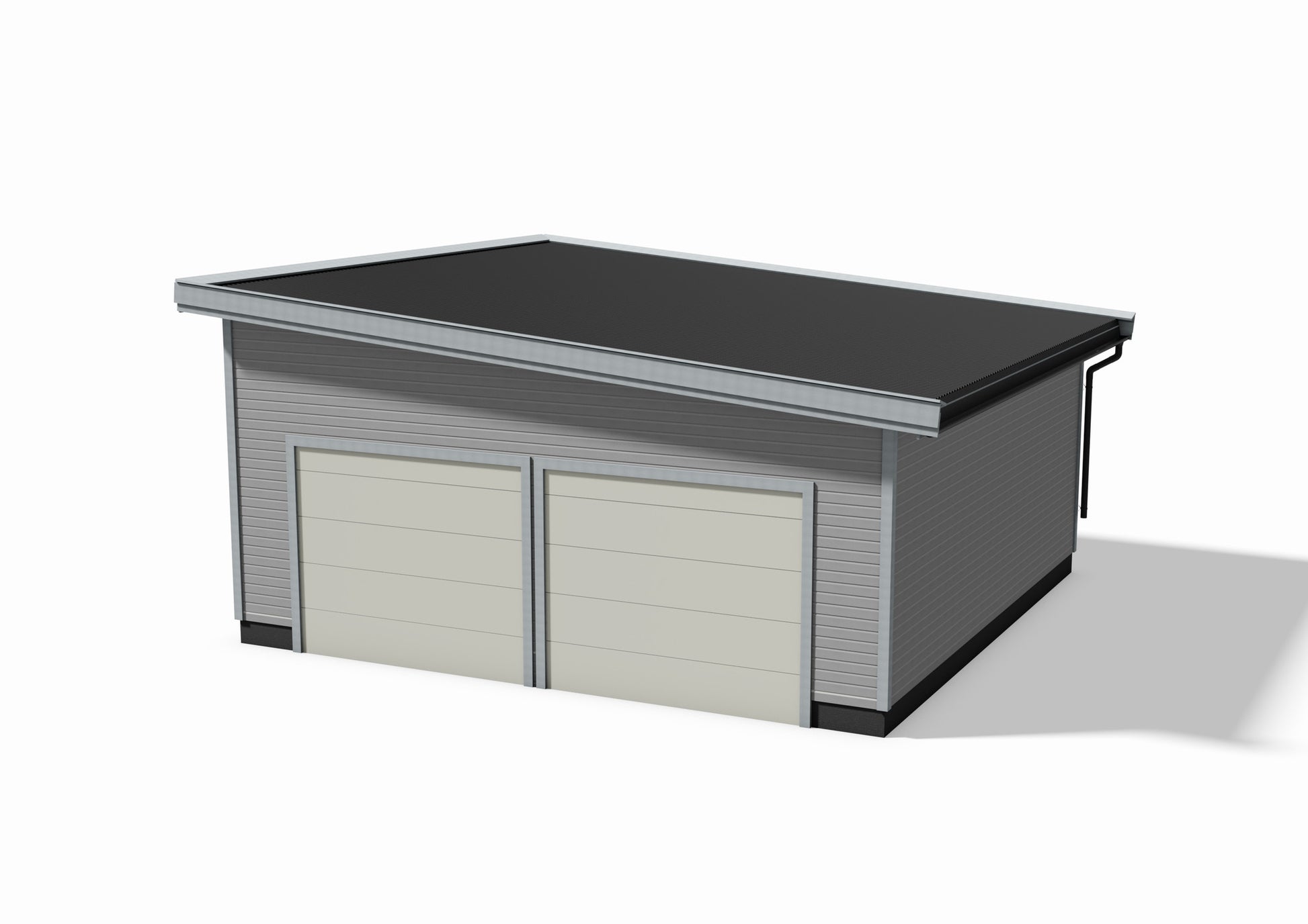 Tegning Dobbel Garasje Bredde 6800 med takvinkel 5 og 2 porter - Byggenkelt
